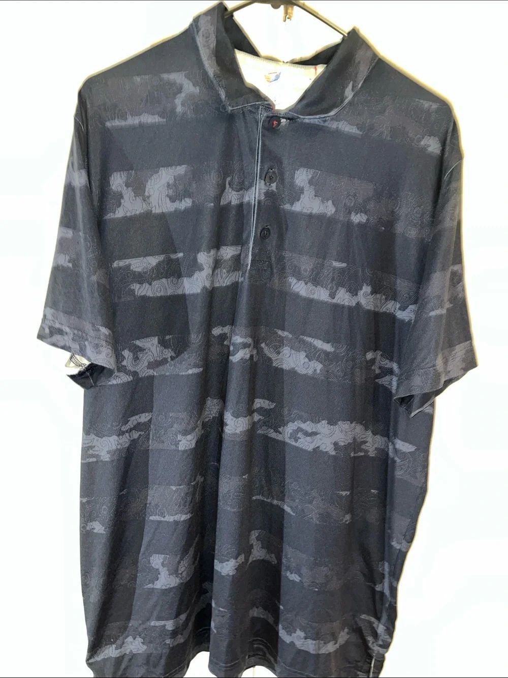 Puma Cat Bryson Rickie Volition America Blue Camoflague Golf Polo Shirt M Camo